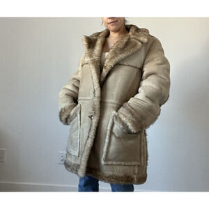 VTG Sheepskin Shearling Chore Jacket Suede Stratojac Cowboy Rancher Yellowstone